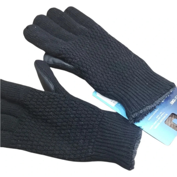 Isotoner Black Knit Winter Gloves - Picture 3 of 4